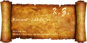 Koczor Zalán névjegykártya